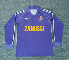 Retro Version 84-85  Real Madrid Purple LS Thailand Soccer Jersey AAA-0141