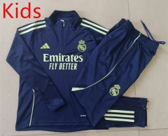 2025-2026 Real Madrid Cyan Kids/Youth Soccer Tracksuit-815