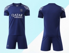Without Brand Logo 2025-2026 Paris SG 3rd Away Royal  Blue Soccer Uniform-9031