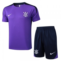 2024-2025 Corinthians Purple Short-sleeved Thailand Soccer Tracksuit-815