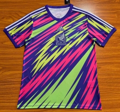 Retro Version 2022 World Cup  Mexico Pink&Green Thailand Training Soccer Jersey AAA-3079