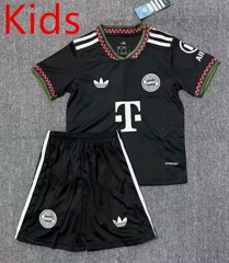 2025-2026 Correct Version Bayern München 2nd Away Black  Kids/Youth Soccer Uniform-7209