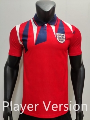 Player Retro Version 1992 England Away Red Thailand Soccer Jersey AAA-1959