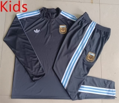 2025-2026 Argentina Dark Grey Kids/Youth Soccer Tracksuit-815