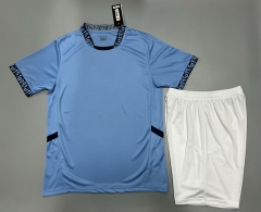 Without Logo 2025-2026 Manchester City Home Blue Soccer Uniform-9031
