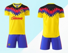 Without Brand Logo 2025-2026 Club America Home Yellow Soccer Uniform-9031