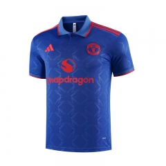 2025-2026 Manchester United Red Label Blue  Thailand Polo Shirt-418