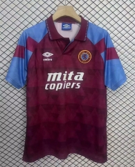 Retro Version 1990 Aston Villa Home Dark Red Thailand Soccer Jersey AAA-2044