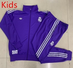 Retro Version 2025-2026 Real Madrid Purple Kids/Youth Soccer Jacket Uniform-815