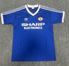 Retro Version 82-83 Manchester United Away Blue Thailand Jersey AAA-0009
