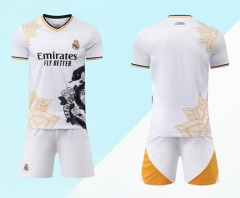 Without Brand Logo 2025-2026 Special Version  Real Madrid Snake Pattern White  Soccer Uniform-9031