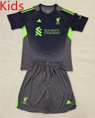 2025-2026 Liverpool Goalkeeper Black  Kids/Youth Soccer Uniform-AY
