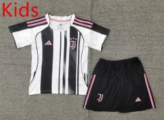 2025-2026 Juventus Home Black&White Kids/Youth Soccer Uniform-2353