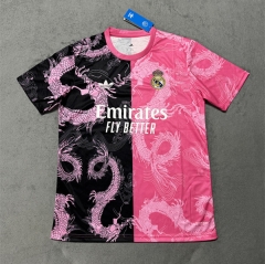 (S-4XL) 2025-2026 Dragon Pattern  Special Version Real Madrid Pink&Black   Soccer Jersey AAA-4506