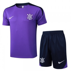 2024-2025 Corinthians Purple Short-sleeved Thailand Soccer Tracksuit-815
