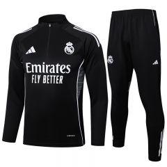 2024-2025 Real Madrid Black Thailand Soccer Tracksuit-815