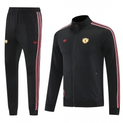 2025-2026 Manchester United Black Thailand Soccer Jacket Uniform-LH