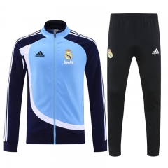 Retro Version  Real Madrid  Light Blue Thailand Soccer Jacket Uniform-4627