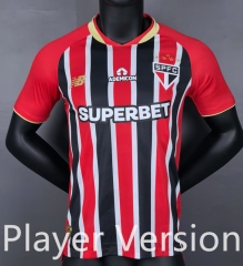 Player Version 2025-2026 Sao Paulo Futebol Clube Away Red&Black Thailand Soccer Jersey AAA-7189