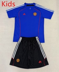 2025-2026 Manchester United Blue Kids/Youth Soccer Uniform-AY