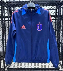 (S-3XL) 25-26 Universidad de Chile Blue  Thailand Soccer Trench Coat-GB