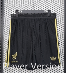 Player Version  2025-2026 Mexico Black Thailand Soccer Shorts-888