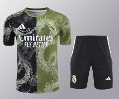 2025-2026 Dragon Edition Real Madrid Black&Green Training Soccer Uniform-418