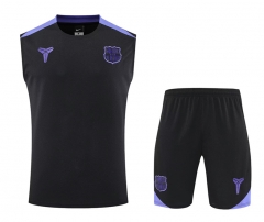 25-26 Barcelona Black Thailand Soccer Vest Uniform-4627