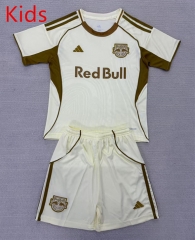 25-26 New York Red Bull Beige Kids/Youth Soccer Uniform-AY