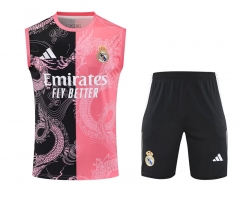 2025-2026 Dragon Edition Real Madrid Pink&Black Training Soccer Vest Uniform-418