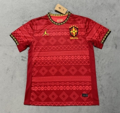 (S-4XL) 25-26 Jordan Brazil Red Thailand Soccer Jersey AAA-4506
