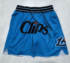 (S-3XL) City Edition Los Angeles Clippers Colorful Blue NBA Shorts (with pockets) -0593