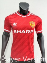 Player Retro  Version 86-88  Manchester United Home  Red   Thailand Jersey AAA-0871