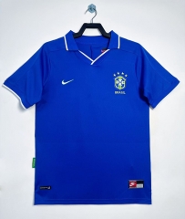 Retro Version 1997 Brazil Away Blue Thailand Soccer Jersey AAA-811