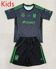 2025-2026 Tigres UANL 2nd Away Black  Kids/Youth Soccer Uniform-AY
