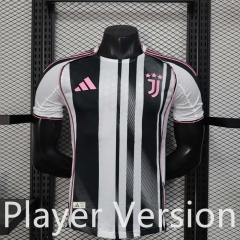 Player Version 2025-2026 Juventus Home Black&White Thailand Soccer Jersey AAA-888