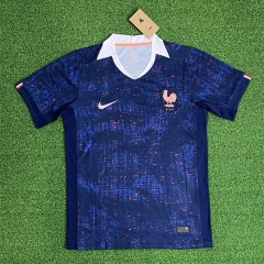 (S-4XL) 2025-2026 European Cup  France Home  Blue Thailand Soccer Jersey AAA-403
