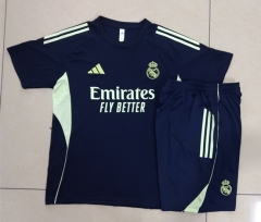 2025-2026 Real Madrid Cyan Short-sleeved Thailand Soccer Tracksuit-815