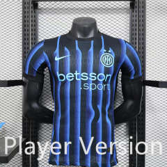 Player Version 25-26 Inter Milan Home Blue&Black Thailand Soccer Jersey AAA-888