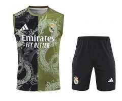2025-2026 Dragon Edition Real Madrid Black&Green Training Soccer Vest Uniform-418