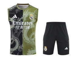 2025-2026 Dragon Edition Real Madrid Black&Green Training Soccer Vest Uniform-418