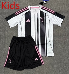 2025-2026 Juventus Home Black&White  Kids/Youth Soccer Uniform-4247