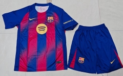 2025-2026 Correct Version Barcelona Home Red&Blue   Soccer Uniform-718