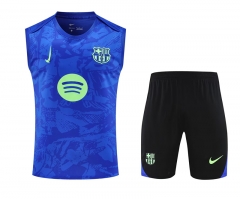 2025-2026 Barcelona Blue Pattern Thailand Soccer Training Vest Uniform-418