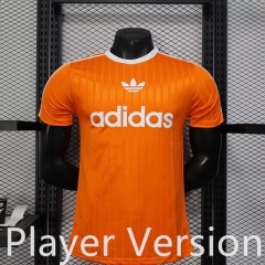 Player Version Casual Adidas Jacquard Orange Thailand Soccer Jersey-888