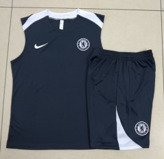 25-26  Chelsea Dark Grey Thailand Soccer Vest Tracksuit Uniform -815