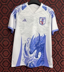 25-26 Japanese Blue Fire Dragon White Thailand Soccer Jersey AAA-6486