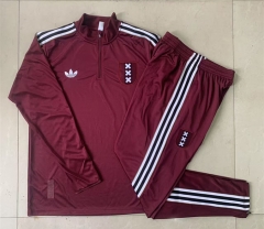 2025-2026 Retro Version Ajax Dark Red Thailand Soccer Tracksuit-815