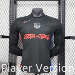 Player Version  25-26 New Ads Barcelona Away  Black  Thailand Soccer Jersey AAA-888