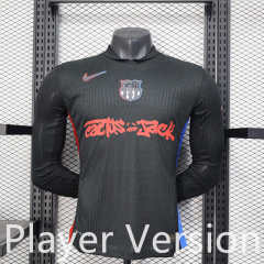 Player Version  25-26 New Ads Barcelona Away  Black  Thailand Soccer Jersey AAA-888